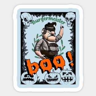 Burgermeister Halloween BOO! trick or treat lederhosen Sticker